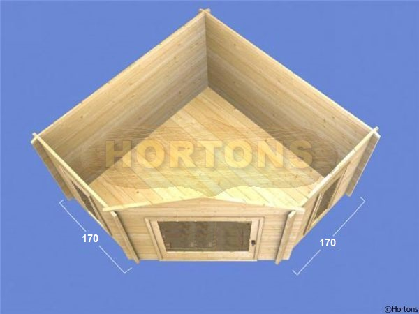 2.5m x 2.5m single skin corner log cabin - Click Image to Close