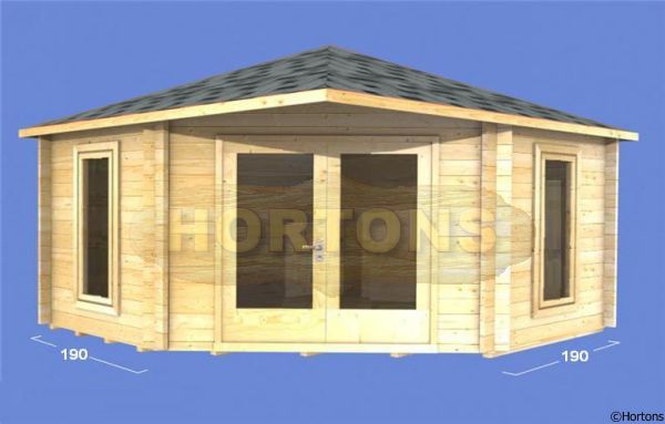 3.5m x 2.5m corner log cabin