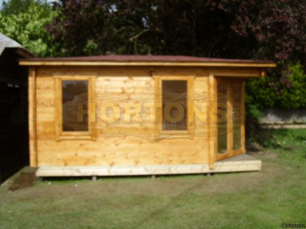3x5m corner log cabin