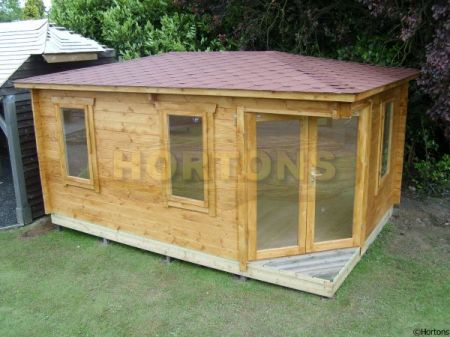 3x5m corner log cabin