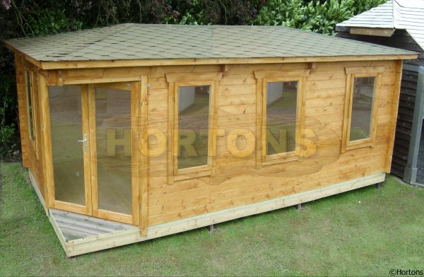 3x6m corner log cabin summerhouse