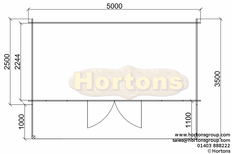 5m x 3.5m Mini Clubhouse - 45+45mm twinskin