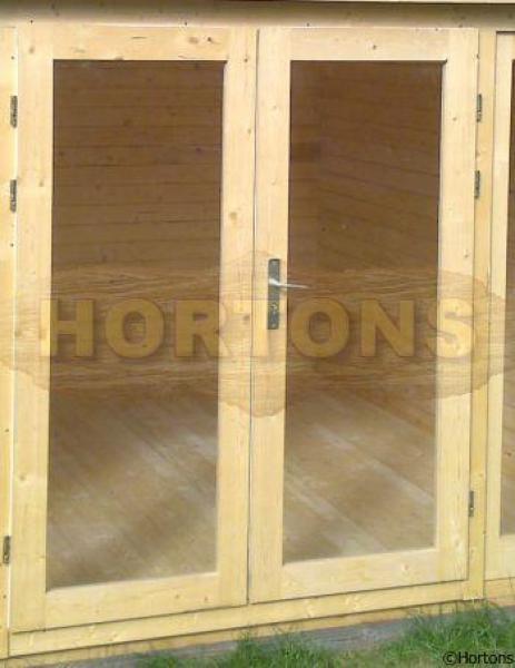 Fully glazed standard cabin single glazed double doors - Click Image to Close