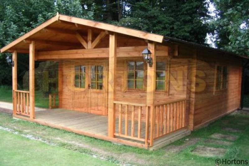 Surrey - 45mm Singleskin 5m x 6.8m log cabin - Click Image to Close