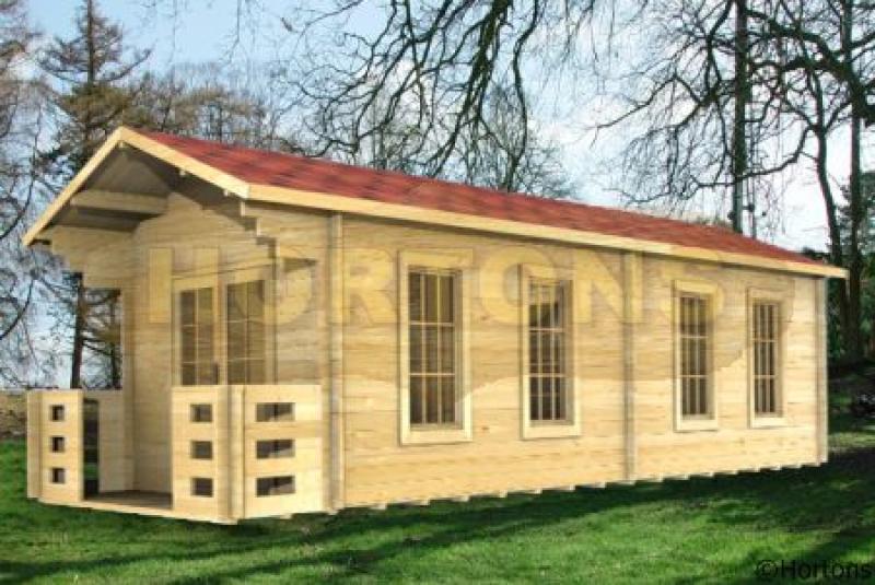 3x8m Sutton Log Cabin in 35mm logs - Click Image to Close