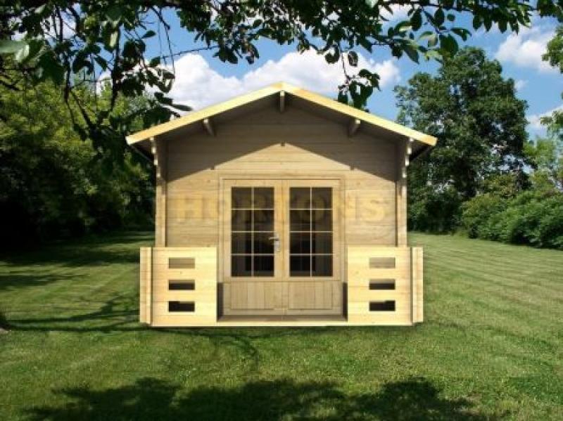 3x8m Sutton Log Cabin in 35mm logs - Click Image to Close