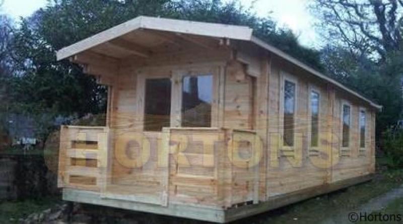 3x8m Sutton Log Cabin in 35mm logs - Click Image to Close