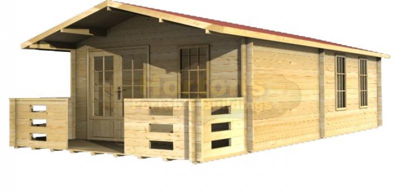 4x7m Bath cabin in 35mm logs - Click Image to Close