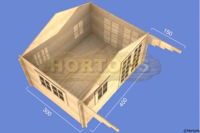 Rugby 4x3m Log Cabin - 35mm - Click Image to Close