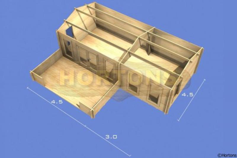 Basildon 45mm 7.5x4.5m Log Cabin - Click Image to Close