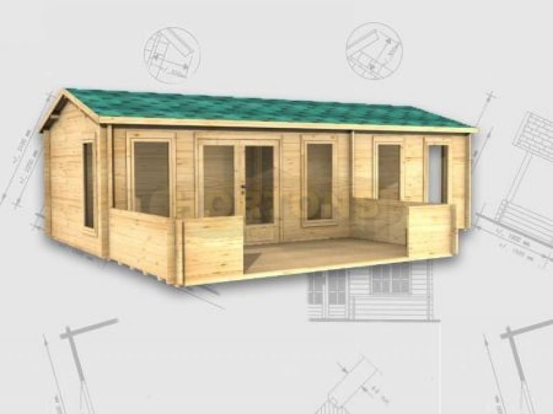 York 45mm 7.5m x 3.5m Log Cabin - Click Image to Close