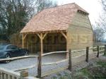 Hortons 2 bay post & beam oak style frame garage